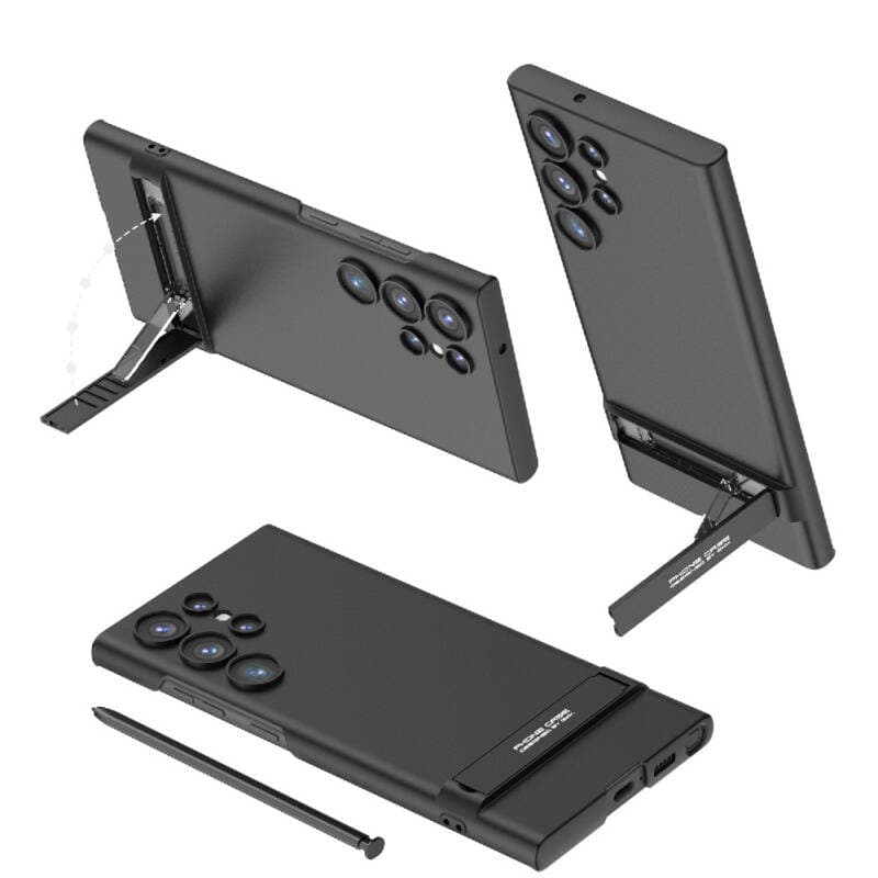 Galaxy S24 Ultra Kamera Korumalı Dikey Standlı Kılıf (Zore Ays)