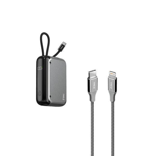 ttec Hediye Paketi 24 - ReCharger LCD 10.000mAh Powerbank + AlumiCable USB-C Lightning Kablo