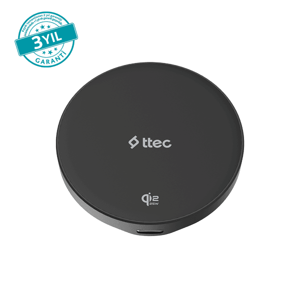 ttec AirCharger Pro 2 Hockey Qi2.2/MagSafe Özellikli 25W iPhone/Android Kablosuz Hızlı Şarj Aleti