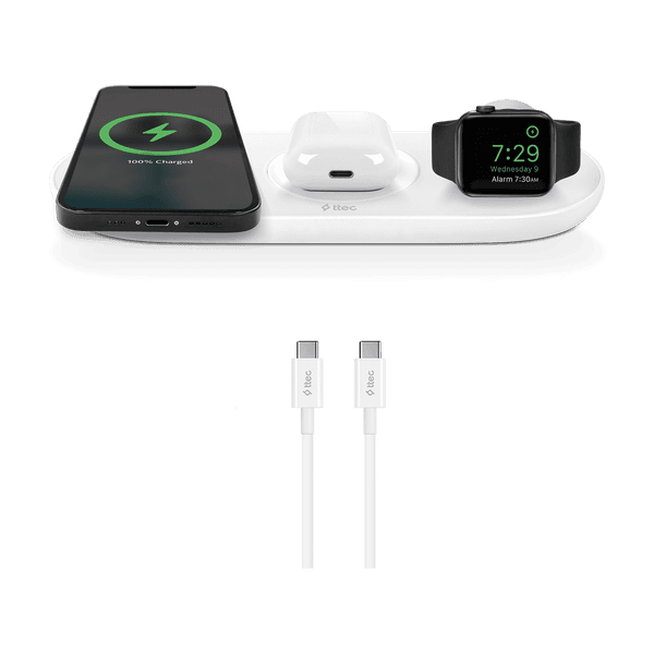 ttec AirCharger Trio 3'ü 1 Arada iPhone + Apple Watch + AirPods Kablosuz Hızlı Şarj Aleti