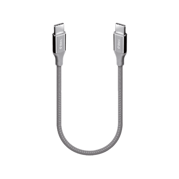 ttec AlumiCable USB-C - USB-C 30cm 60W PD/QC Hızlı Şarj/Data Kablosu Uzay Grisi