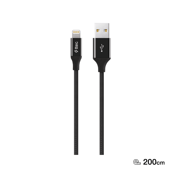 ttec AlumiCable XL USB-A - Lightning Şarj Kablosu 2mt.