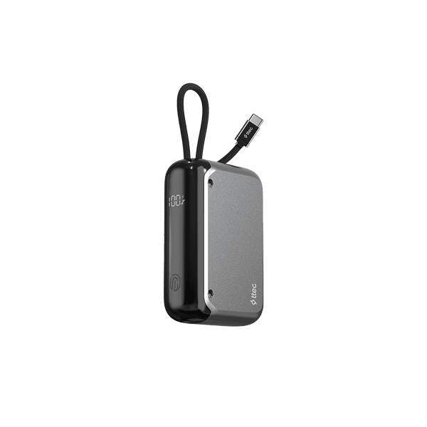 ttec ReCharger LCD 10.000mAh PD 30W USB-C Dahili Kablolu Taşınabilir Hızlı Şarj Aleti/Powerbank