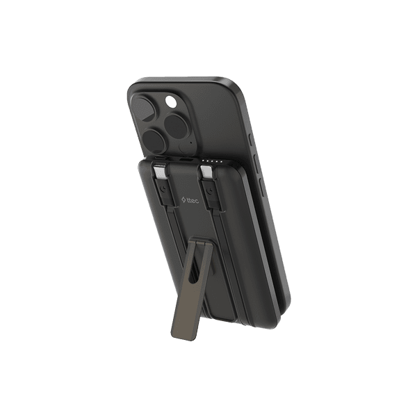 ttec ReCharger M 5.000mAh MagSafe Uyumlu PD 20W Lightning ve USB-C Dahili Kablolu Stantlı Taşınabilir Hızlı Şarj Aleti/Powerbank