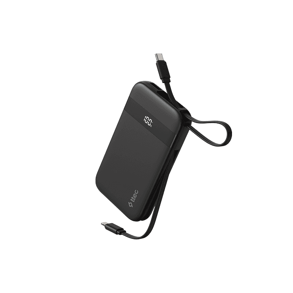 ttec ReCharger Pro LCD 10.000mAh PD 30W Lightning ve USB-C Dahili Kablolu Taşınabilir Hızlı Şarj Aleti/Powerbank
