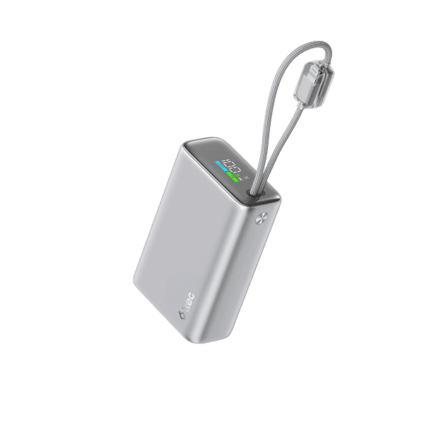 ttec ReCharger Pro Max TFT 20.000mAh PD 45W USB-C ve Lightning Dahili Kablolu Taşınabilir Hızlı Şarj Aleti / Powerbank