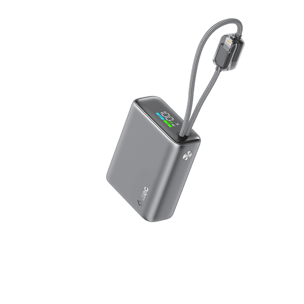 ttec ReCharger Pro TFT 10.000mAh PD 20W USB-C ve Lightning Dahili Kablolu Powerbank