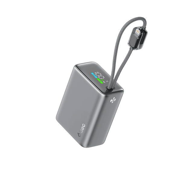 ttec ReCharger Pro TFT 15.000mAh PD 20W USB-C ve Lightning Dahili Kablolu Taşınabilir Hızlı Şarj Aleti / Powerbank