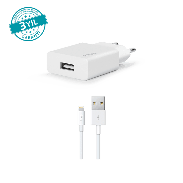 ttec SmartCharger 2.1A Seyahat Şarj Aleti + Lightning Kablo