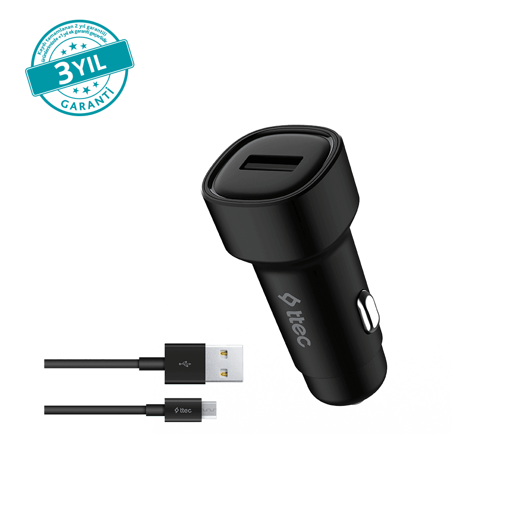 ttec SmartCharger 2.4A Araç Şarj Aleti + Micro USB Kablo