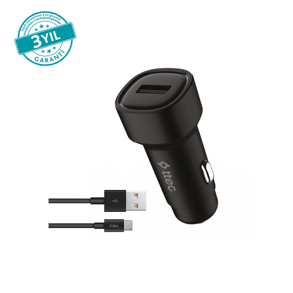 ttec SmartCharger 2.4A Araç Şarj Aleti + USB-C Kablo