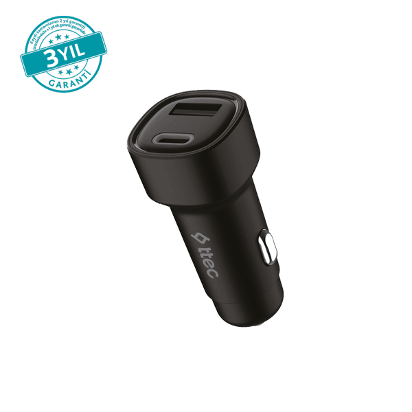 ttec SmartCharger Duo 3.1A Araç Şarj Aleti USB-C+USB-A