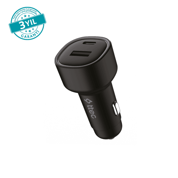 ttec SmartCharger Duo PD 48W Araç Hızlı Şarj Aleti USB-C+USB-A